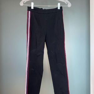 2 PIECE: Matching Pant & Crop Top Red Racing Stripe on Black